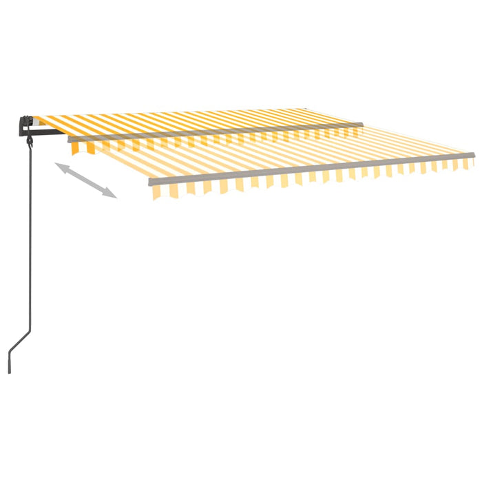 Copertină retractabilă manual, cu LED, galben și alb, 4,5x3,5 m WALTI