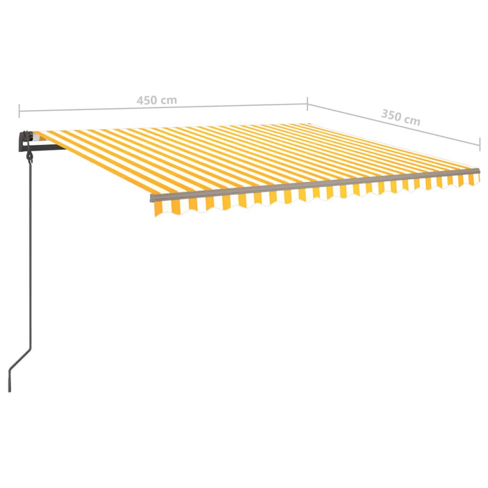 Copertină retractabilă manual, cu LED, galben și alb, 4,5x3,5 m WALTI