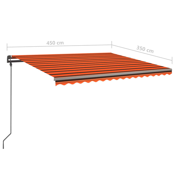 Copertină retractabilă manual, LED, portocaliu/ maro 4,5x3,5 cm WALTI