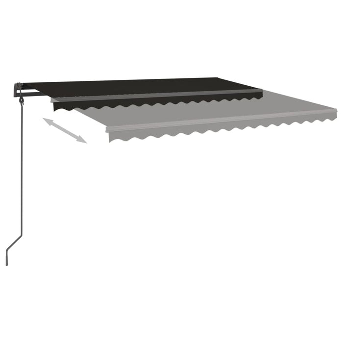 Copertină retractabilă automat, cu stâlpi, antracit, 4,5x3,5 m WALTI