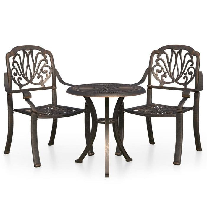 Set mobilier bistro, 3 piese, bronz, aluminiu turnat - WALTI WALTI
