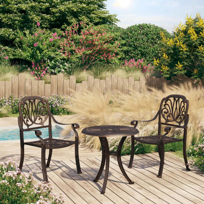 Set mobilier bistro, 3 piese, bronz, aluminiu turnat - WALTI WALTI
