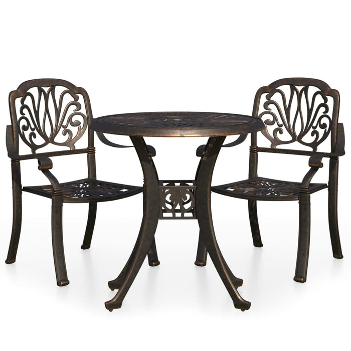 Set mobilier bistro, 3 piese, bronz, aluminiu turnat - WALTI WALTI