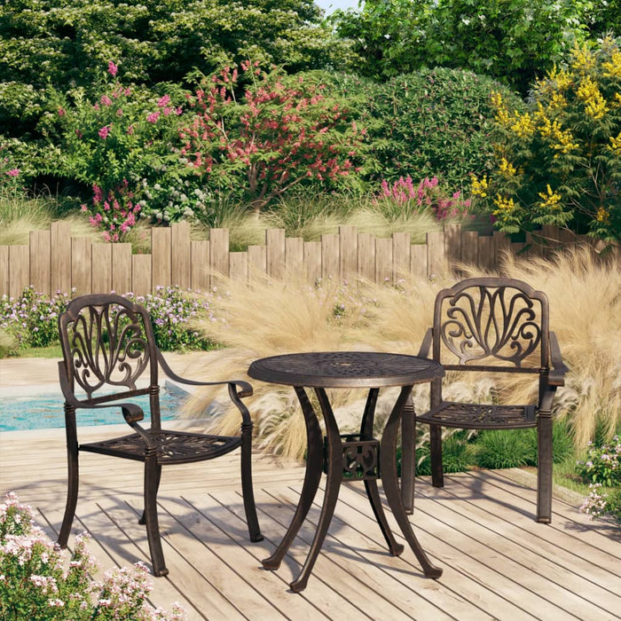 Set mobilier bistro, 3 piese, bronz, aluminiu turnat - WALTI WALTI