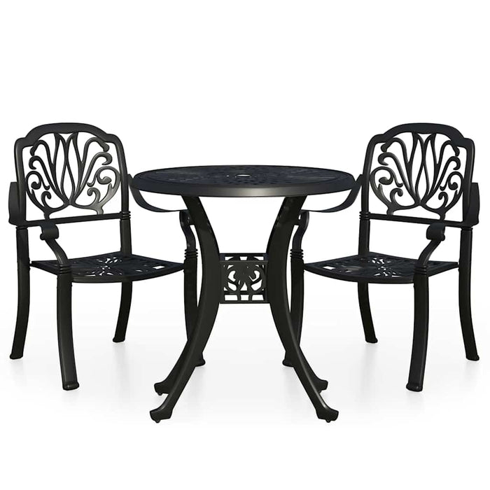 Set mobilier bistro, 3 piese, negru, aluminiu turnat - WALTI WALTI