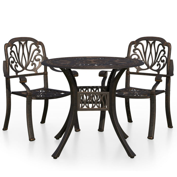 Set mobilier bistro, 3 piese, bronz, aluminiu turnat - WALTI WALTI
