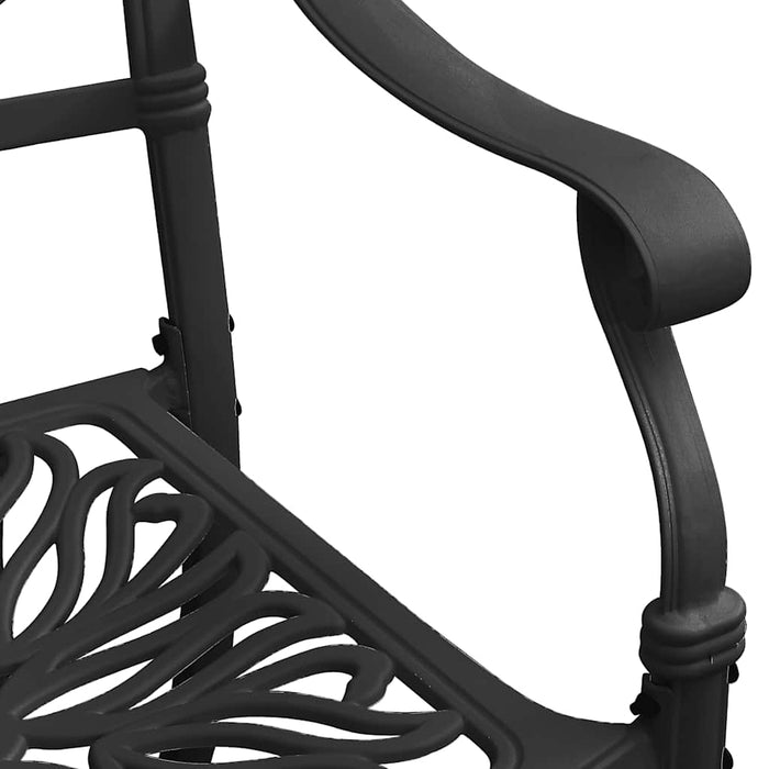 Set mobilier bistro, 3 piese, negru, aluminiu turnat - WALTI WALTI