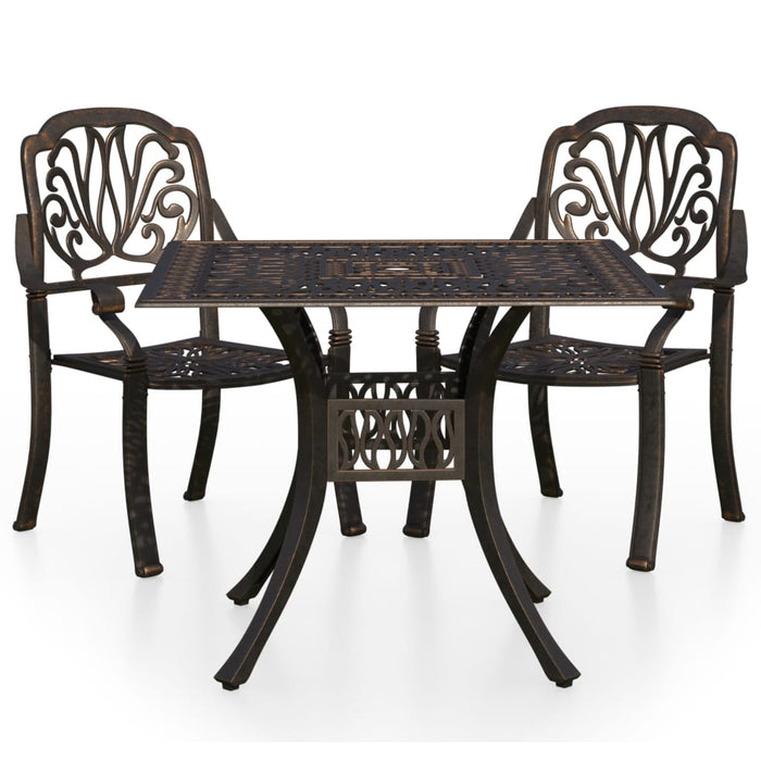 Set mobilier bistro, 3 piese, bronz, aluminiu turnat - WALTI WALTI