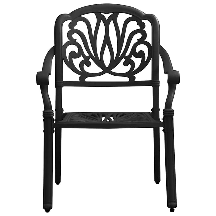 Set mobilier bistro, 3 piese, negru, aluminiu turnat - WALTI WALTI