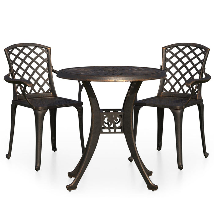 Set mobilier bistro, 3 piese, bronz, aluminiu turnat - WALTI WALTI
