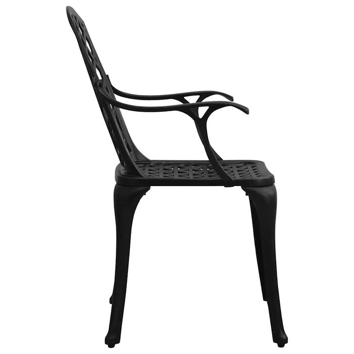 Set mobilier bistro, 3 piese, negru, aluminiu turnat - WALTI WALTI