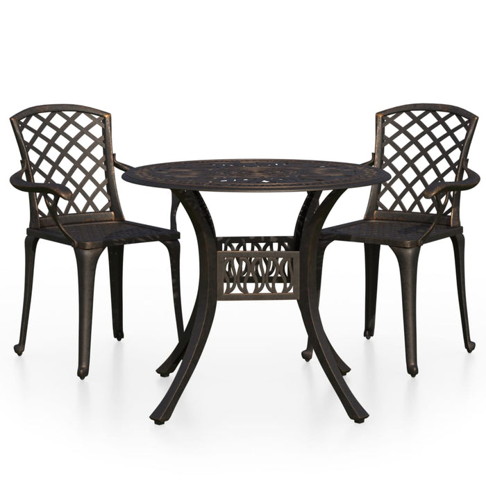 Set mobilier bistro, 3 piese, bronz, aluminiu turnat WALTI