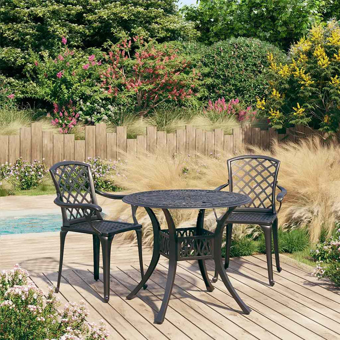 Set mobilier bistro, 3 piese, negru, aluminiu turnat - WALTI WALTI
