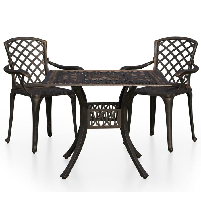 Set mobilier de bistro, 3 piese, bronz, aluminiu turnat - WALTI WALTI