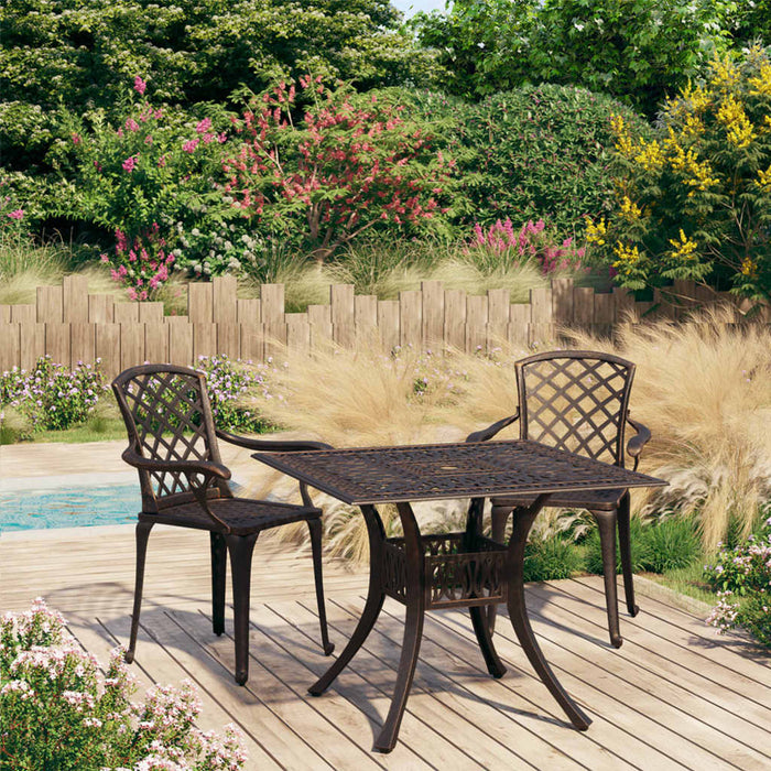 Set mobilier de bistro, 3 piese, bronz, aluminiu turnat - WALTI WALTI