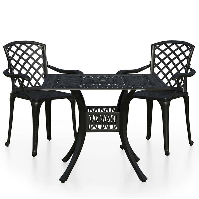 Set mobilier bistro, 3 piese, negru, aluminiu turnat - WALTI WALTI