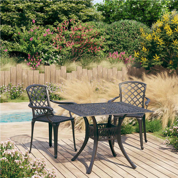 Set mobilier bistro, 3 piese, negru, aluminiu turnat - WALTI WALTI