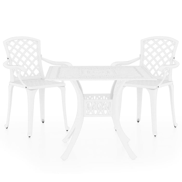 Set mobilier bistro, 3 piese, alb, aluminiu turnat - WALTI WALTI