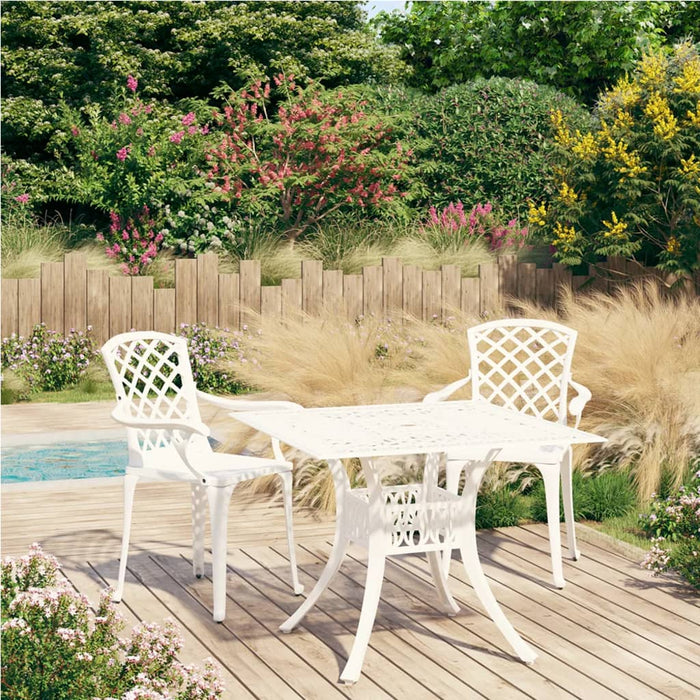 Set mobilier bistro, 3 piese, alb, aluminiu turnat - WALTI WALTI