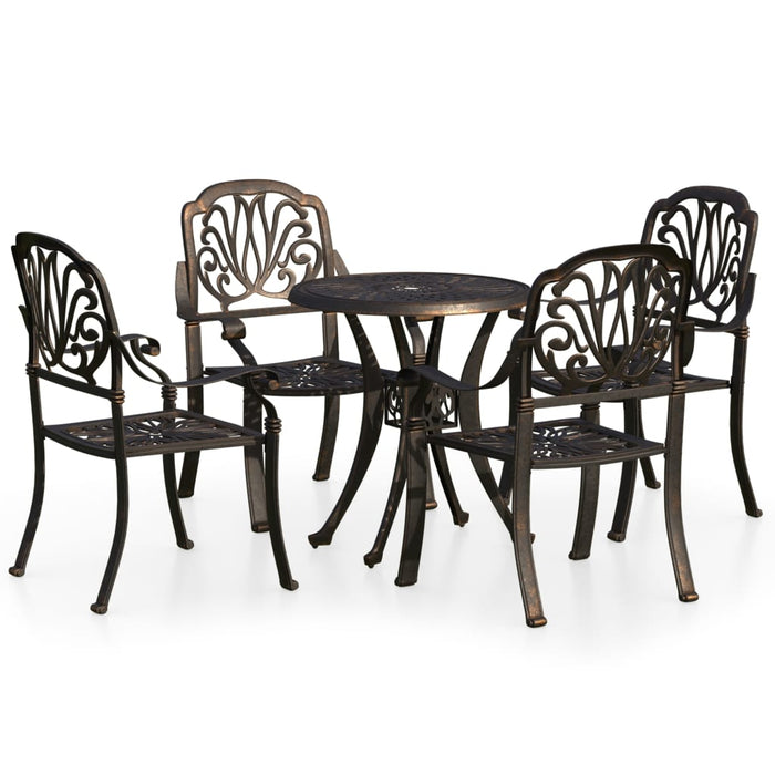 Set mobilier bistro, 5 piese, bronz, aluminiu turnat - WALTI WALTI