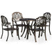 Set mobilier bistro, 5 piese, bronz, aluminiu turnat - WALTI WALTI