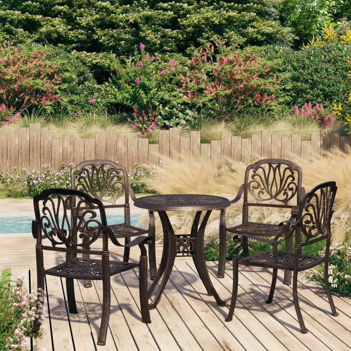 Set mobilier bistro, 5 piese, bronz, aluminiu turnat - WALTI WALTI
