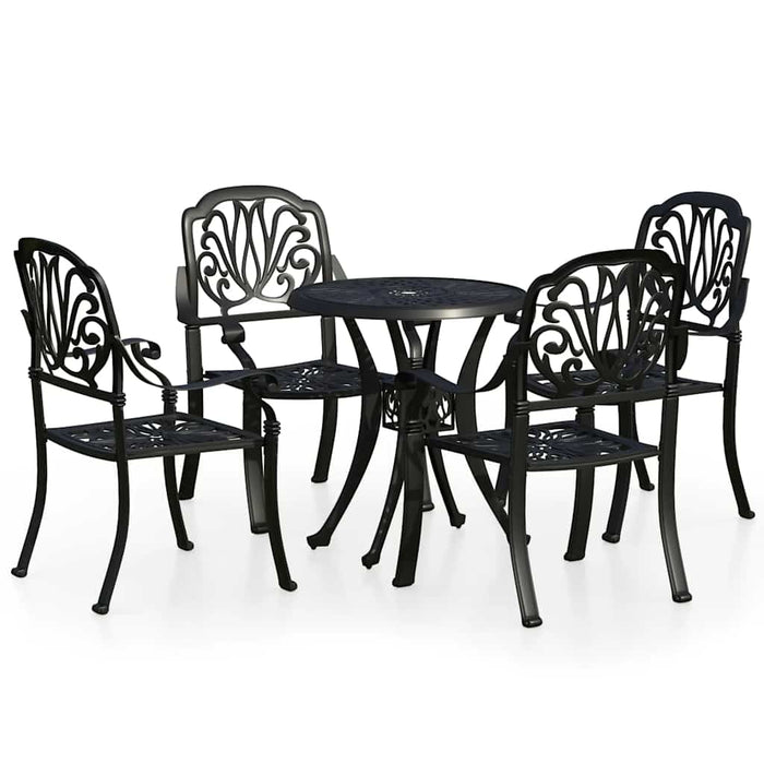 Set mobilier bistro, 5 piese, negru, aluminiu turnat - WALTI WALTI