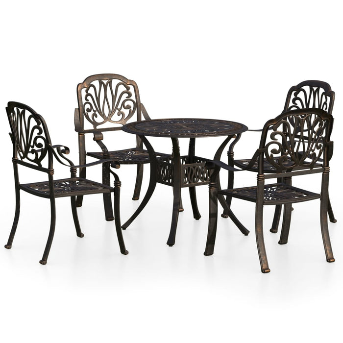 Set mobilier de bistro, 5 piese, bronz, aluminiu turnat - WALTI WALTI