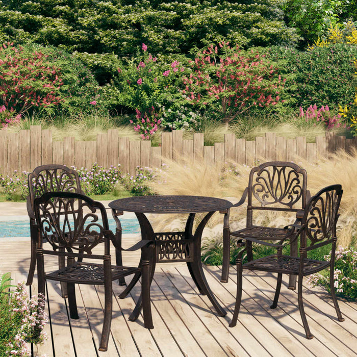 Set mobilier de bistro, 5 piese, bronz, aluminiu turnat - WALTI WALTI