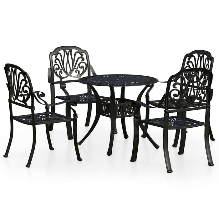 Set mobilier bistro, 5 piese, negru, aluminiu turnat - WALTI WALTI