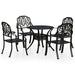 Set mobilier bistro, 5 piese, negru, aluminiu turnat - WALTI WALTI