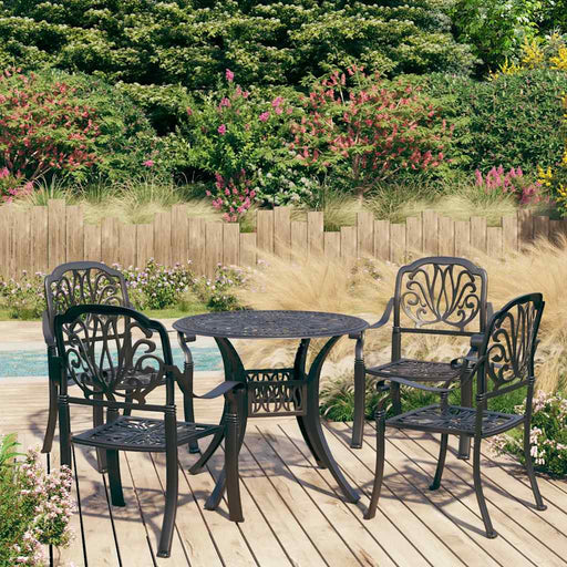 Set mobilier bistro, 5 piese, negru, aluminiu turnat - WALTI WALTI