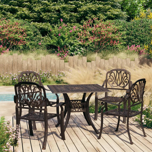 Set mobilier bistro, 5 piese, bronz, aluminiu turnat - WALTI WALTI