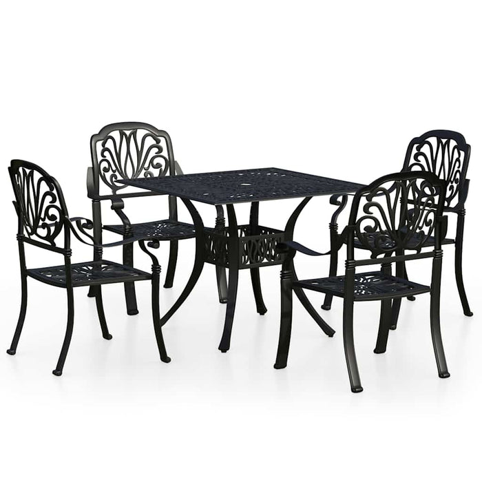 Set mobilier bistro, 5 piese, negru, aluminiu turnat - WALTI WALTI