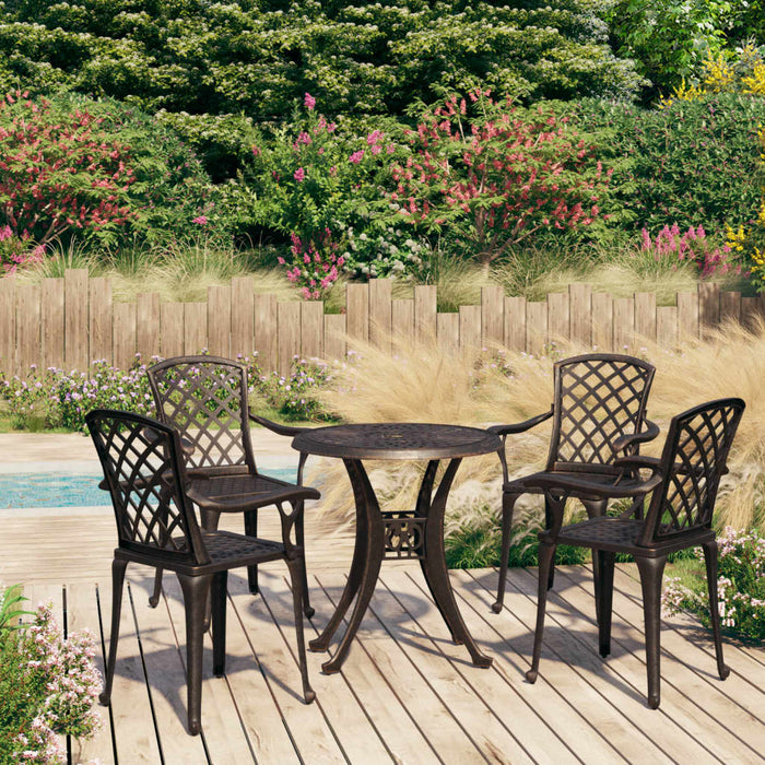 Set mobilier bistro, 5 piese, bronz, aluminiu turnat - WALTI WALTI
