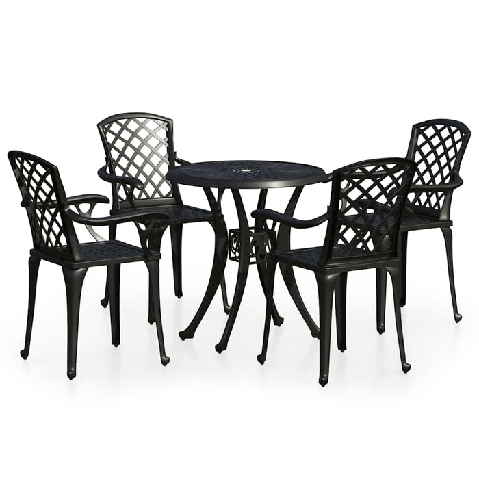 Set mobilier bistro, 5 piese, negru, aluminiu turnat - WALTI WALTI