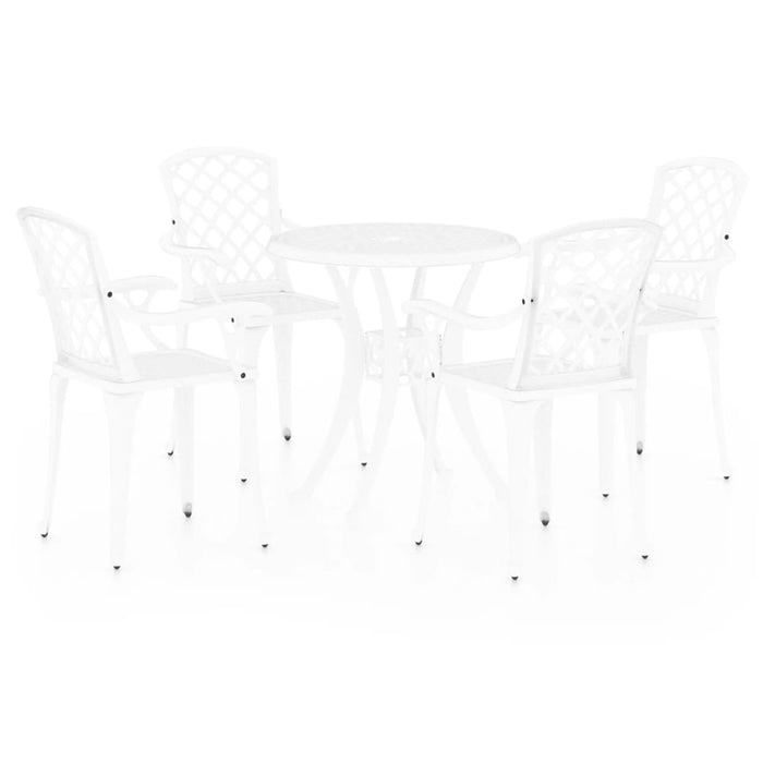 Set mobilier bistro, 5 piese, alb, aluminiu turnat - WALTI WALTI