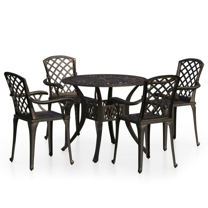 Set mobilier bistro, 5 piese, bronz, aluminiu turnat - WALTI WALTI