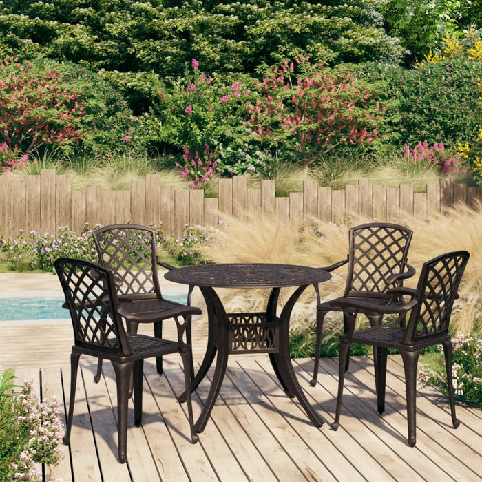 Set mobilier bistro, 5 piese, bronz, aluminiu turnat - WALTI WALTI