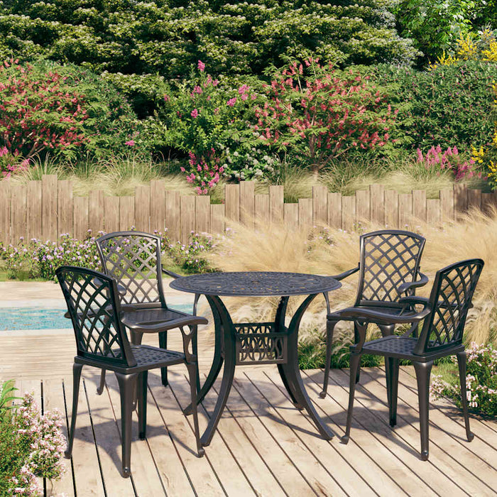 Set mobilier bistro, 5 piese, negru, aluminiu turnat - WALTI WALTI