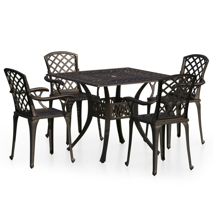 Set mobilier bistro, 5 piese, bronz, aluminiu turnat - WALTI WALTI