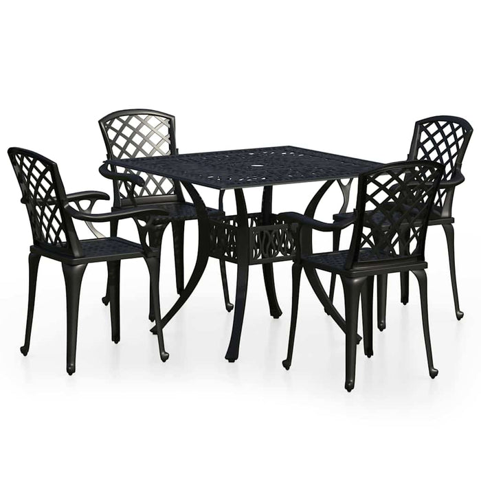 Set mobilier bistro, 5 piese, negru, aluminiu turnat - WALTI WALTI