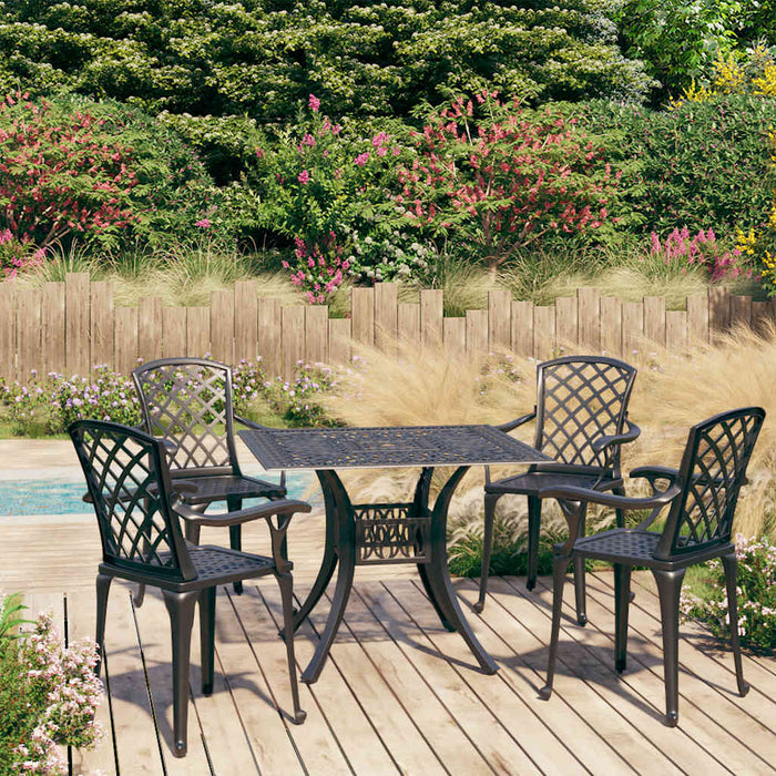 Set mobilier bistro, 5 piese, negru, aluminiu turnat - WALTI WALTI