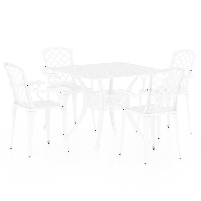Set mobilier bistro, 5 piese, alb, aluminiu turnat - WALTI WALTI