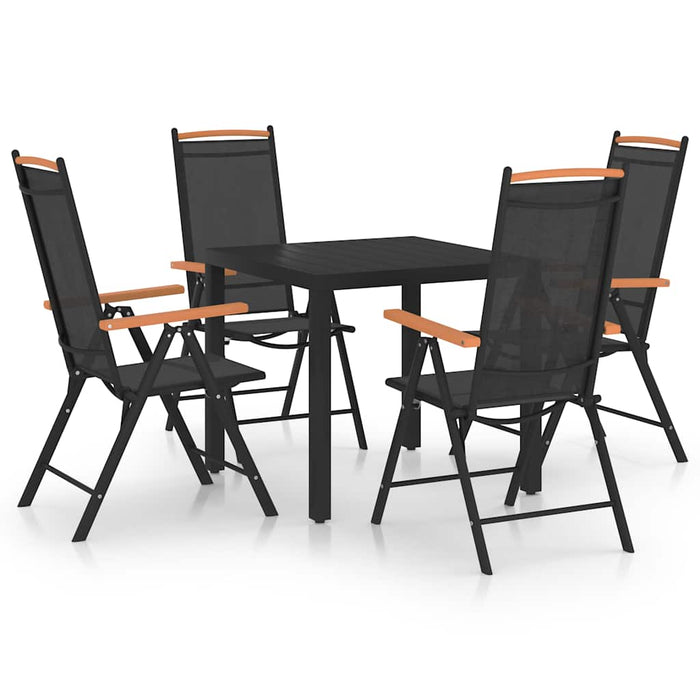 Set mobilier de exterior, 5 piese, negru, aluminiu - WALTI WALTI