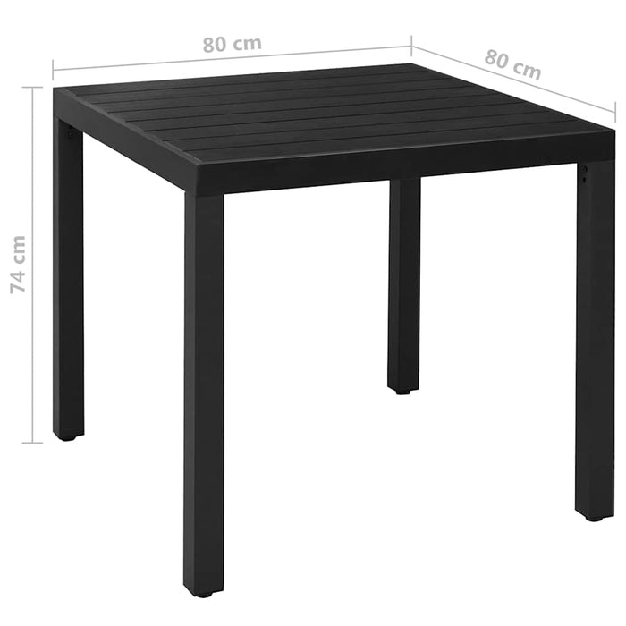 Set mobilier de exterior, 5 piese, negru, aluminiu - WALTI WALTI