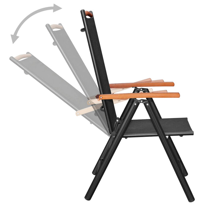 Set mobilier pentru grădină, 7 piese, negru, aluminiu WALTI