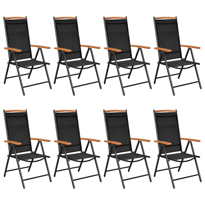 Set mobilier de grădină, 9 piese, negru, aluminiu - WALTI WALTI