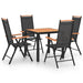 Set mobilier de exterior, 5 piese, negru, aluminiu - WALTI WALTI