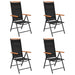 Set mobilier de exterior, 5 piese, negru, aluminiu - WALTI WALTI